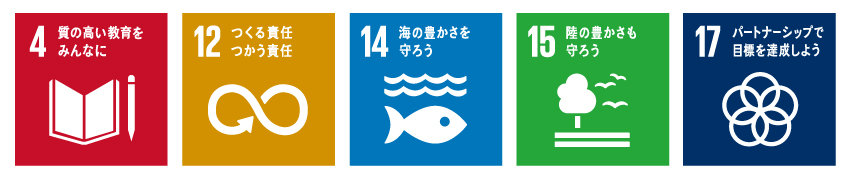 SDGsロゴ4,12,14,15,17